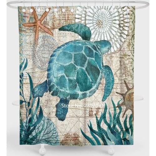 Garden House Underwater Biological Shower Curtain Green Plants Wooden Door Waterproof Shower Curtain Adult Bathtub Decoration