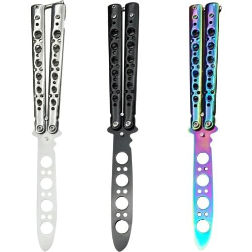 3CR13 Knife Practice Training Folding Knife Stainless Steel Game ToyWithout Blade Portable Tool For Outdoor Camping