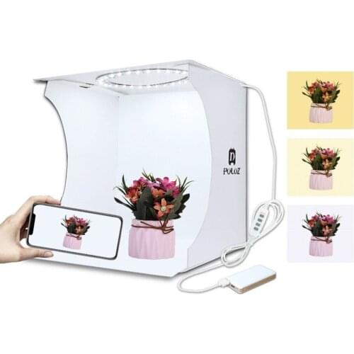 Mini Photo Studio Light Box Photo Box With Ring Light LEDs 6 Color Backgrounds For Mini Products Photography Lighting Tent