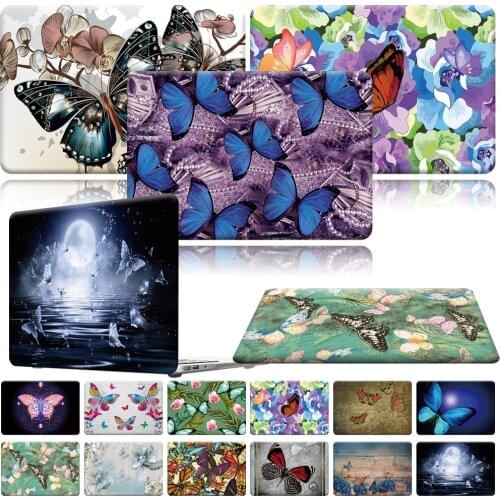 Printed butterfly Hard Shell Laptop case cover For Apple MacBook Air Pro Retina 11 12 13 16/Air A2179 A1932/Pro A1369 A1466
