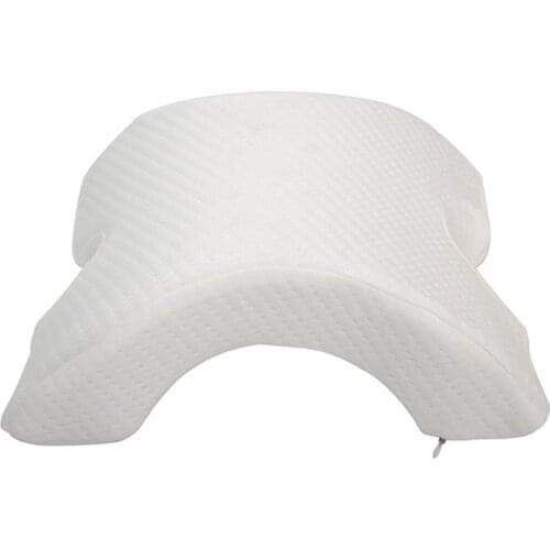 U-Shaped Curved Memory Foam Sleeping Neck Cervical Pillow with Hollow Design Arm Rest Hand Pillow for Couple Side Sleepers