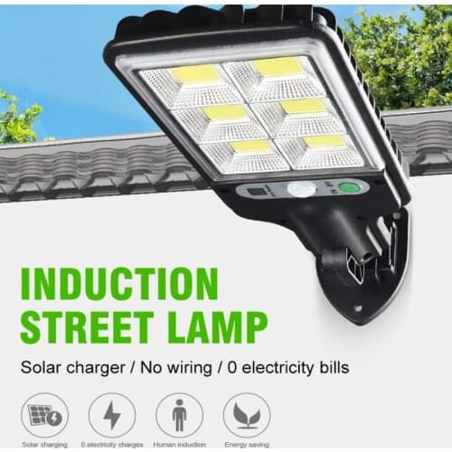 160 COB Solar Led Street Lights Outdoor Security Light Wall Lamp IPX5 Waterproof PIR Motion Sensor Smart Remote Control Lamp