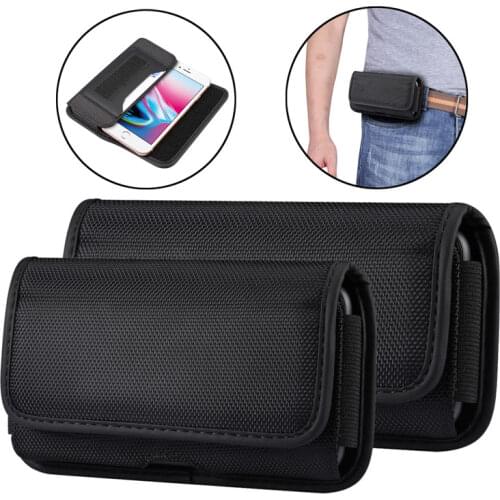 Universal Casual Phone Pouch For Samsung S20 ultra S10Lite Note20 S10 9 8Plus Case Belt Clip Holster Oxford Cloth Bag Flip Cover