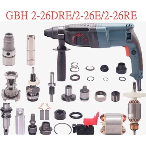 AC220V Rotary Hammer Replace For Bosch GBH 2-26DRE 2-26 GBH2-26DRE Armature Anchor Stator Switch Tool Holder Piston Shaft Chuck