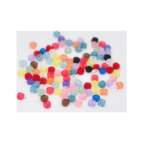 100pcs 5mm Mini doll buttons clothing baby DIY accessories materials buttons for diy sewing blyth doll Transparent groove buckle
