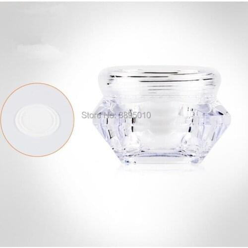 15g Diamond Shape Cream Box Acrylic Diamond Cream Bottle Plastic Makeup Packing Cream Jars Cosmetic Packaging F638