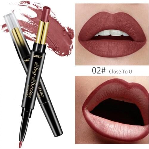 2 In 1 Double Head Lipstick Lip Liner Pencils Waterproof Long Lasting Pigments Color Lipliner Pen Lip Tint Makeup TSLM1