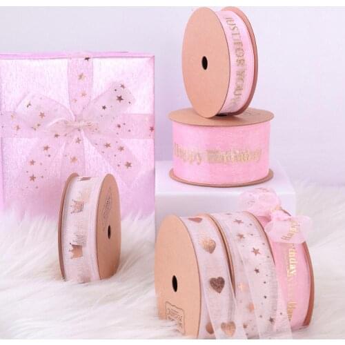 9M Baking Bouquet Bow Card Gifts Box Packaging Happy Birthday Ribbons Lover Wedding Event Party Christmas Decoration