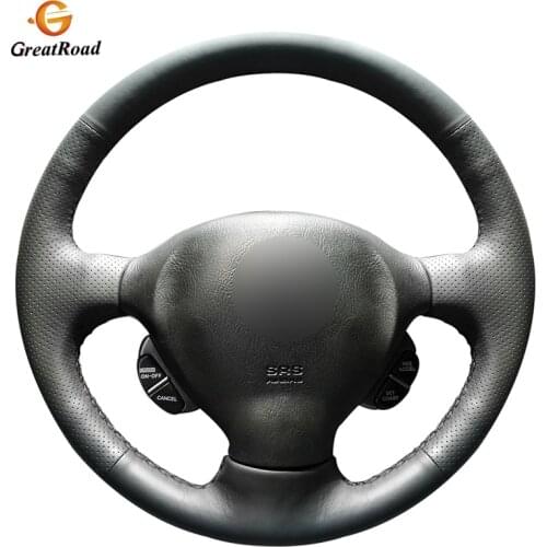 Black PU Artificial Leather Car Steering Wheel Cover for Hyundai Santa Fe 2001 2002 2003 2004 2005 2006