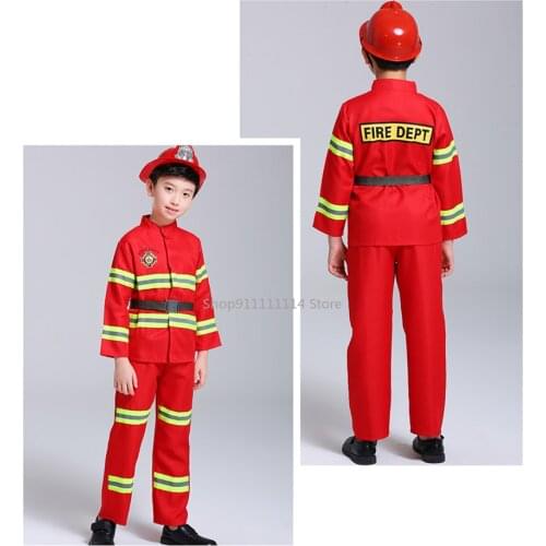 Fireman Kids Uniform Car Tent Sam Cosplay Children Luxury Firefighter Water Gun Toys Props Set Boy Girl Halloween Costume Gift