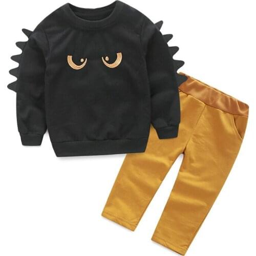 Top and Top Kids Boys Clothes Set Cartoon Cotton Sweatshirt Trousers Children Casual Long Sleeve Sports Suit Tracksuit Outfits