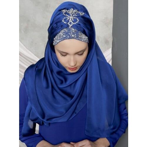 Differenza Hijab Muslim Head Turbans For Women Scarf Fashion Shawls Foulard Hand Embroidered Practical Shawl Turban Mujer Arab