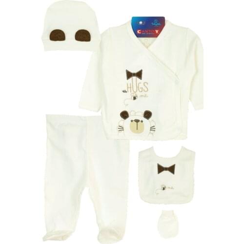 Newborn Girls Boys Baby 5 Piece Hospital Output The Zibin Set organic 100% Cotton Baby Gift Hospital Outfit Baby Set 0-3 months