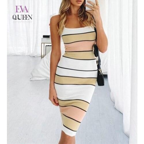 Летние платья в полоску Evaqueen China At AliExpress