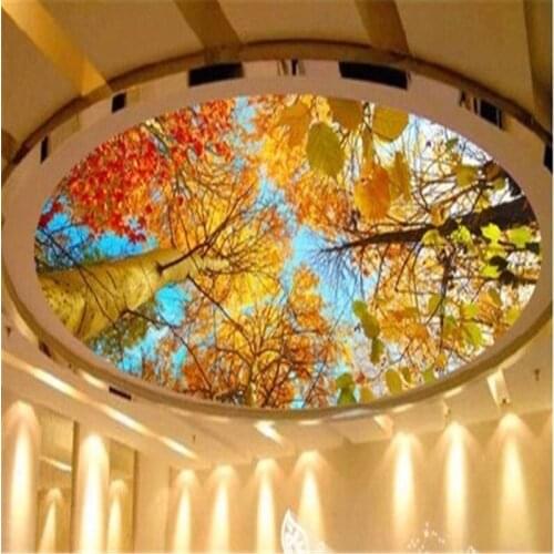 Beibehang photo wallpaper Custom mural Autumn leaves nature landscape sun background wall paper ceiling 3d mural painting modern