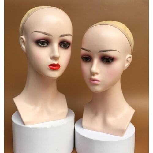 Female Wig Making Mannequin Head For Wig Making Hat Display Cosmetology Manikin Head For Makeup Practice 22 inch
