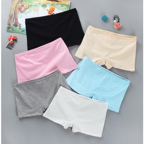 Young Girls Cotton Panties Kids Soft Underwear Children Teenage Briefs Comfortable Underpants Solid Color Sport Underwear