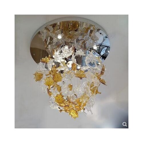 Maple Leaf Crossover Lamp Entrance Bar Droplight Bedroom led Living Room Restaurant Villa Art Droplight Glass Ceiling Lamp