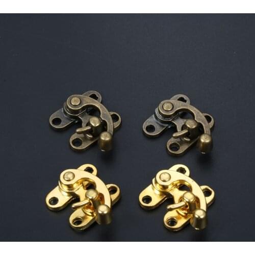 2pc Latch Buckle Horn Hasp Padlock Clasp Alloy Hook w/screw Wood Jewelry Box Toggle Lock Antique Bronze/Gold 29*33mm Old Fashion