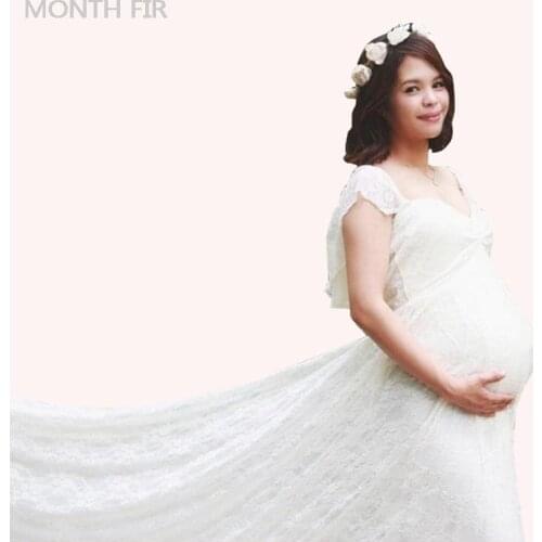 Lace Long Maternity Photography Props Pregnancy Dress Photography Maternity Dresses For Photo Shoot Pregnant Dress Maxi Gown New