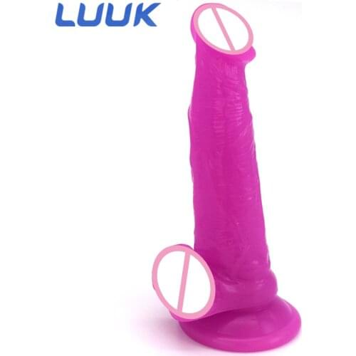 LUUK Suction Purple Dildo Anal Plug Sex Shop Flexible Dick Woman Men Fake Penis Anus Massage Butt Plug