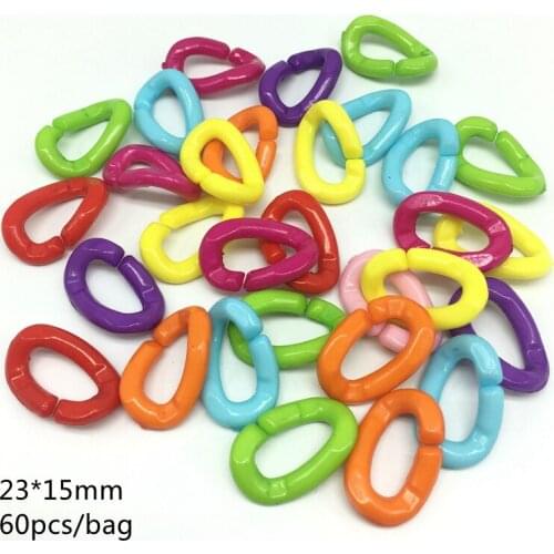 Meideheng Acrylic Solid Bright colors Key buckle beads Fit Jewelry Handmade DIY Craft earrings Accessories 23*15mm 60pcs/bag