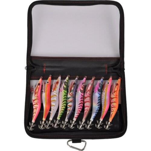 10Pcs Fishing Lure Set 13.5CM 20G Wood Shrimp Fishing Bait Squid Jigs 3.5 Hook Wooden Shrimp Artificial Fishing Lures