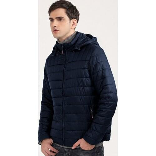 2021 New Mens Clothing Winter Light Fashion Korean Solid Color Casual Parker Cotton Men Loose Hooded Stand Collar Zipper Jacket