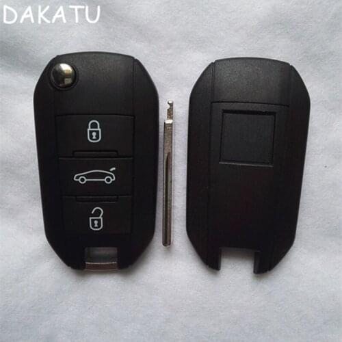 DAKATU 3 Buttons Flip Remote Key Shell for Peugeot 508 301 308S 2008 3008 Remote Key Case
