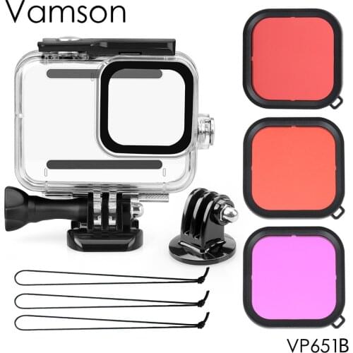 Vamson 45m Underwater Waterproof Case for GoPro Hero 8 Black Diving Protective Cover Housing Mount for Go Pro 8 Accessory VP651B
