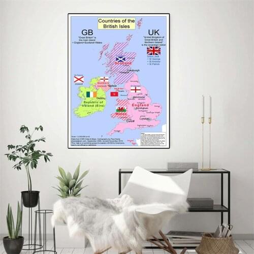 2010 The United Kingdom Political Map 59*84cm Wall Art Poster Canvas Painting Living Room Home Decoration Travel School Supplies