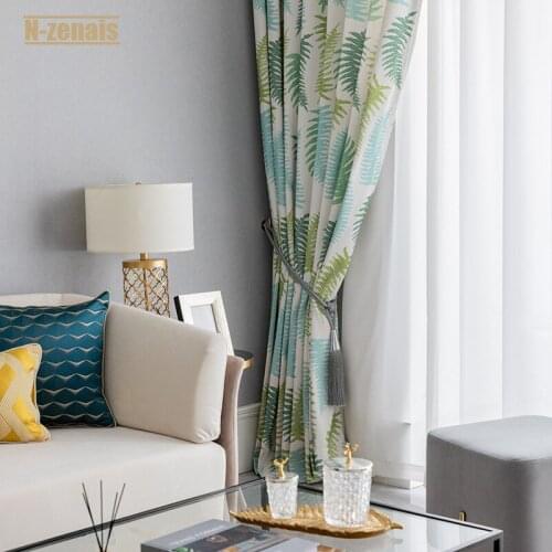 Simple and Modern Minimalist Curtain Polyester-cotton Printed Curtain for Living Room and Bedroom Left and Right Biparting Open