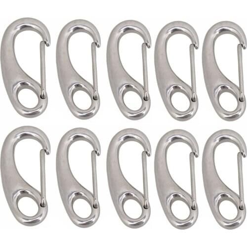 304 Stainless Steel Egg Shape Spring Snap Multifunctional Hiking Camping Belt Carabiner Quick Release Hook 10Pcs/5Pcs/2Pcs