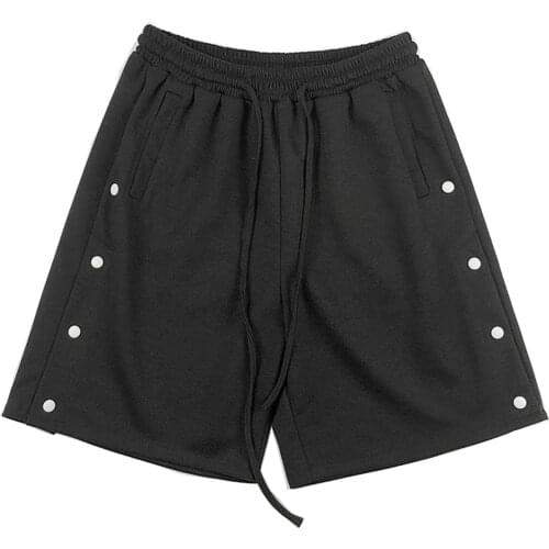 2021 Summer Casual Short Oversized Hip Hop Cargo Shorts Streetwear Joggers Pockets Baggy Pants Mens Side Breasted Shorts