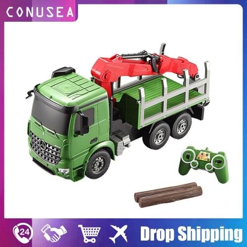 Double E E352 RC Truck Crane tractor 2.4G 6CH Remote Control Car Simulated lights sounds Educational car toy big car toy boys