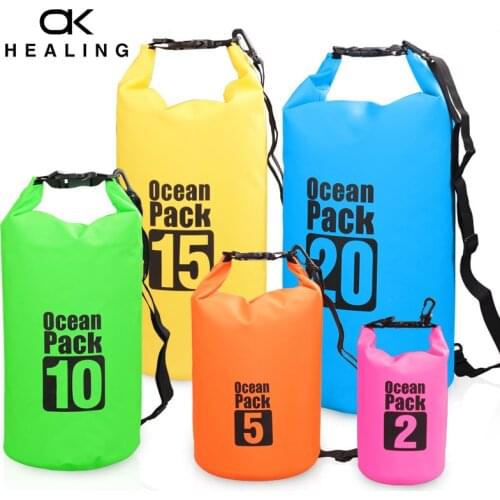 PVC Waterproof Dry Bag 2L 5L 10L 20L 30L Outdoor Diving Foldable Man Women Beach Swimming Bag Rafting River Ocean backpack