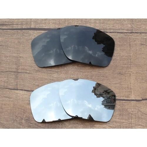 Vonxyz 2 Pairs Stealth Black & Chrome Mirror Polycarbonate Replacement Lenses for-Oakley Big Taco Frame