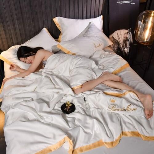 Candy Color Summer Sleeping Quilt Breathable Bedding Sheet Plaids Travel Comforter