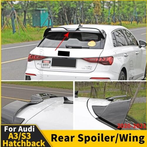 Roof Rear Spoiler Wing Trunk Spoiler Racing Sport Splitter Diffuser Boot Lip Exterior Part For Audi A3 S3 Sportback 2020 2021
