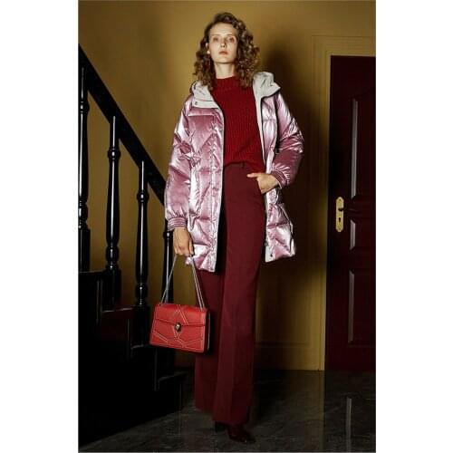 See Orange Warm Camperas Mujer Invierno Parkas For Women Pink Duck Down Winter Thick Long Cocoon Down Jackets