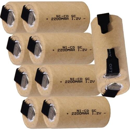 10 pcs SC battery rechargeable SC ni-cd subc battery 1.2v SC power bank 2200mah SC accumulator