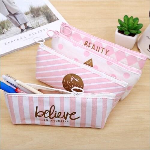 2021Student cute mesh plush pen bag storage bag coin bag large capacity multifunctional student stationery bag holiday gift