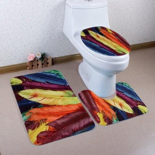 3pcs/lot Bathroom Mat Set Flannel Anti-Slip Bath Mat Super Soft Absorbent Bathroom Rug Non-slip Bath Mats Toilet Cover