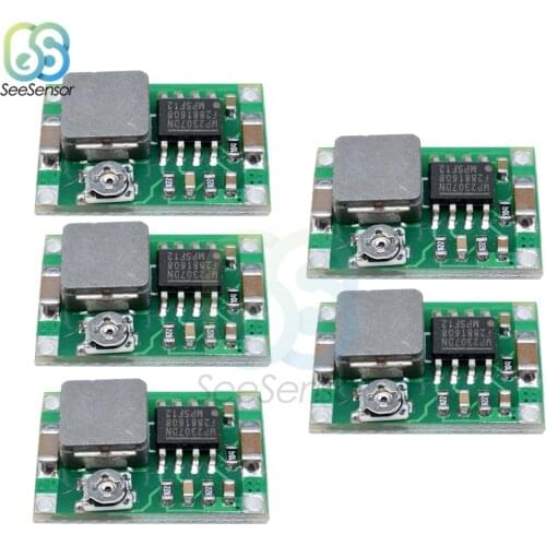 5Pcs Mini 360 DC-DC Buck Converter Step Down Power Supply Module 4.75-23V to 1-17V 340KHz 17x11x3.8mm