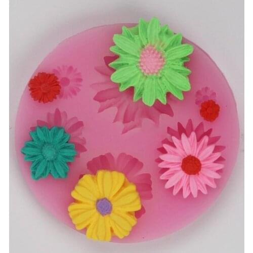 6 Holes Sunflower Liquid Silicone Moulds DIY Cakes Fondant Mold Cake Decorating Tools