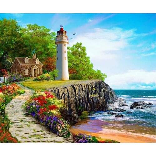 A13401 11CT/14CT/18CT/25CT/28CT oil street patterns Counted Cross Stitch DIY Cross Stitch Kits Embroidery Needlework Sets