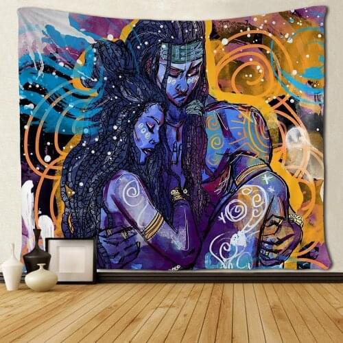 African American Couple Art Tapestries Hippie Art Black Art Wall Hanging