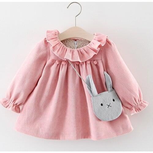 Baby Clothing 2021 Spring Gold Velvet Baby Girls Princess Dress Velvet Long-sleeve Dress Party Princess Dresses Baby Clothes