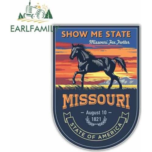 EARLFAMILY 13cm x 9.2cm for Missouri USA State Vintage Badge Sign Car Stickers Vinyl JDM Bumper Trunk Truck Graphics Fine Decal