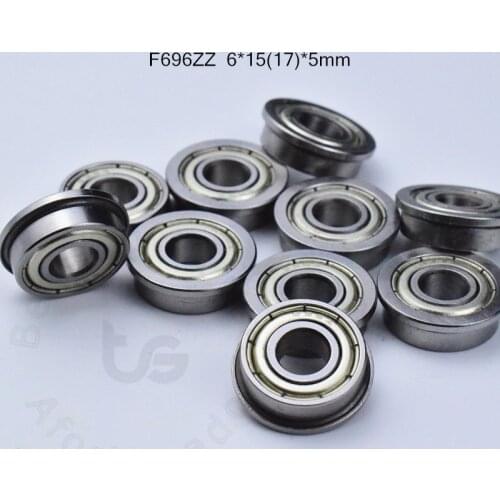 F696ZZ 6*15(17)*5mm 10pieces bearing Flange bearings Free shipping 696 F696Z F696ZZ chrome steel deep groove bearing